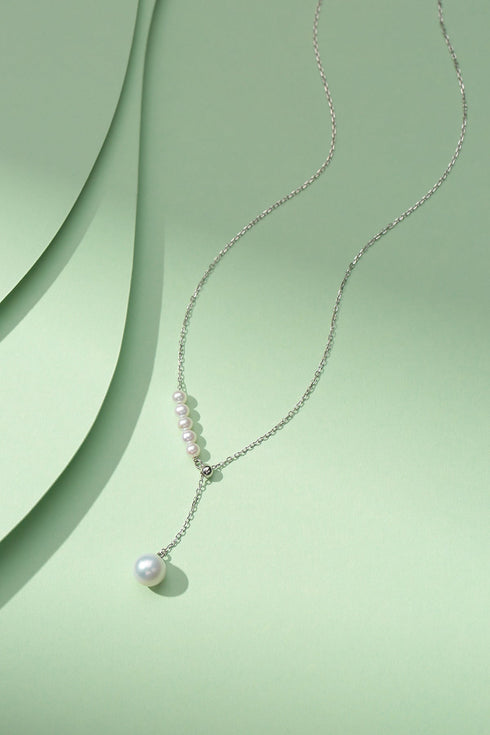 Y Shape Pearl Pendant Necklace - House Of Pearls